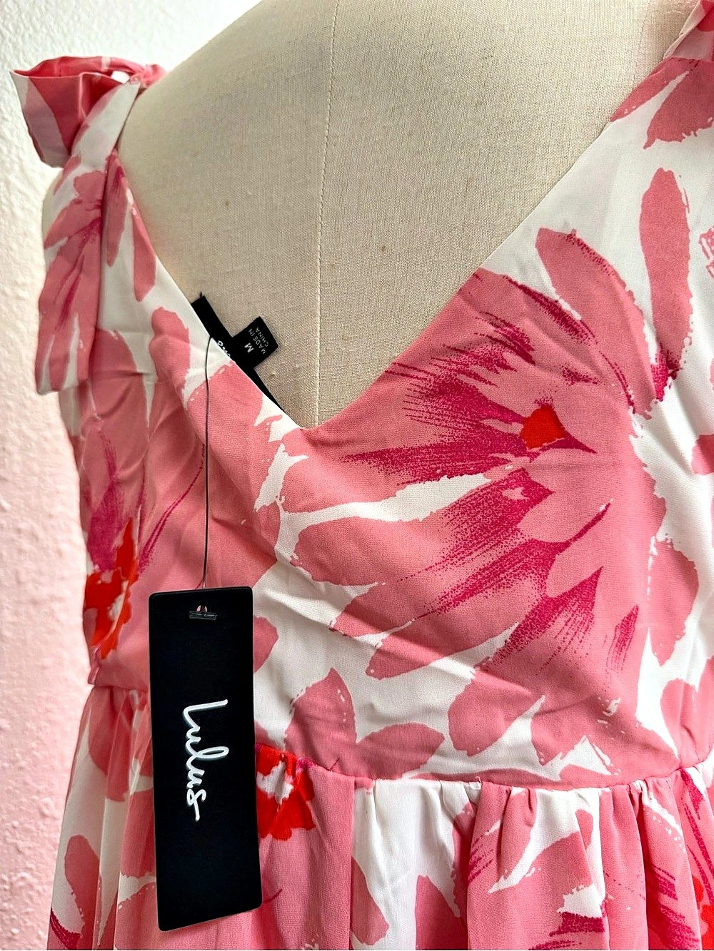 Lulus Floral Maxi Dress in Pink & White NWT - Picture 5 of 7